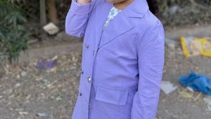 Lavender Double Breasted Blazer Jacket