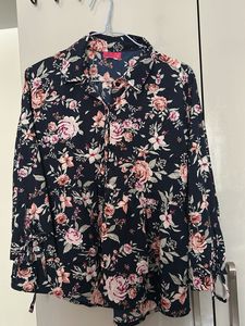 Lucky Charm Floral Print Button-Up Blouse