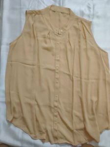 Sleeveless Peach Blouse