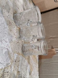 Set of 3 Vintage Glass Mugs