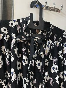 Black Floral Print Blouse