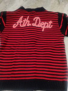 Stylish Red &amp; Black Striped Pullover