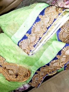 Elegant Green Saree with Embellishments