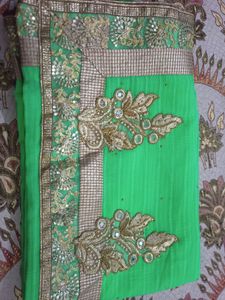 Party Wer Mirror work saree with blousee