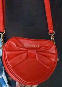Caprese Red Heart Bow Crossbody Bag