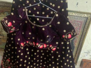 Elegant Black Velvet Lehenga Choli