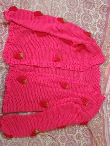 Cute Strawberry Crochet Cardigan