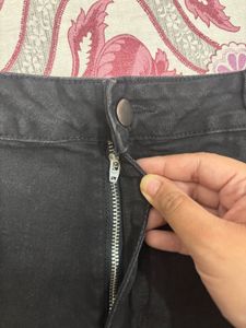 Distressed Black Denim Shorts