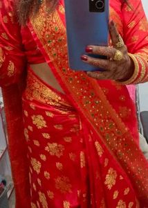 Stunning Red &amp; Gold Banarasi Saree