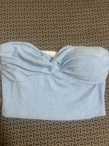 Cute Light Blue Textured Tube Top