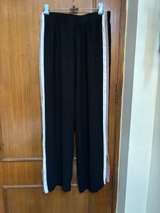 Black Pants with Side Stripes