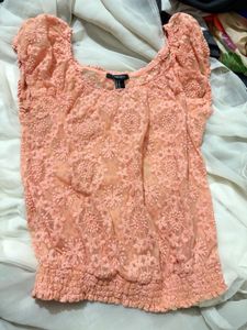 🌷💓Forever 21 Peach Lace Top*