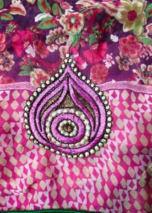 Beautiful Pink Floral Saree