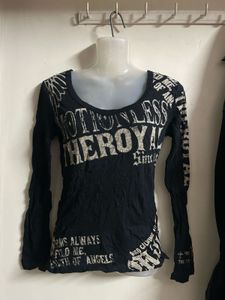 Gothic Print Long Sleeve Top