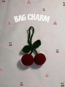 Cherry Crochet keychain / bag charm