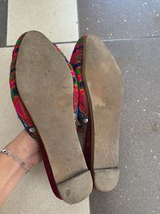 Embroidered Mirror Work Sandals
