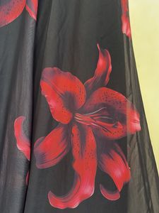 Savana Elegant Black Floral Print Dress