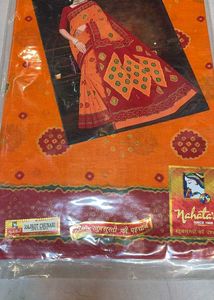 Mahatara Orange Saree
