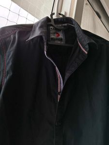 Black Long Sleeve Button-Down Shirt
