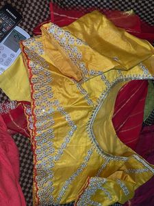 Embroidered Yellow Silk Blouse