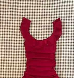 y2k Chic Red Ruched Mini Dress