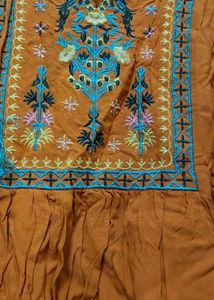 "FREEBIE" Boho Embroidered Orange Tunic Top