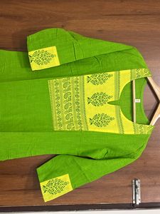 Green Yellow Kurta For Women