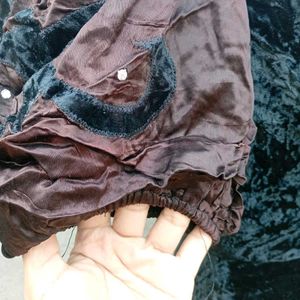 Crushed Velvet Peplum Top