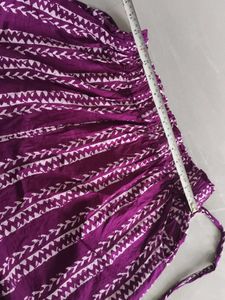 Purple Block Print Skirt pant half  cotton