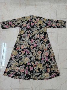 New Black Floral Print Coord Dress