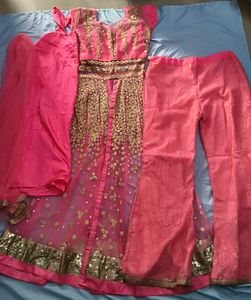 Elegant Pink Embroidered Anarkali Suit
