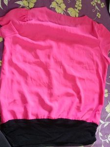 Pink Floral Lace Collar Top