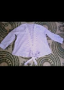 White Black Tye Up Shirt