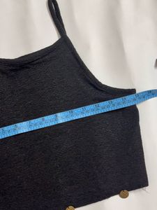 Black Textured Crop Top