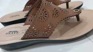 Bata DLITE Brown Cutout Sandals