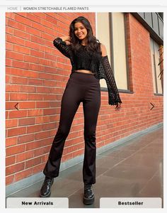 WORKOUT BELL BOTTOM High Waist Pants With Pockets