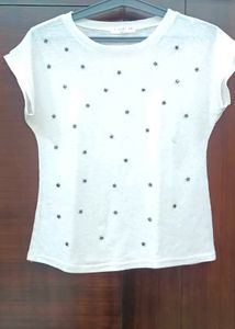 Metallic Star Studied Tshirt For Girls.