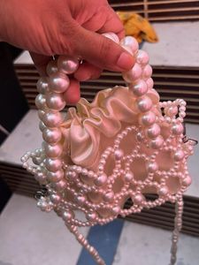 Elegant Pearl Beaded Clutch Bag