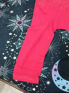 Vibrant Red Embroidered Kurta