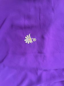 Elegant Purple Embroidered Saree With Blouse