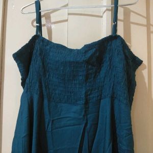 Teal Smocked Maxi Dress