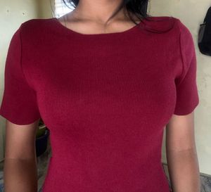 Chic Short Sleeve Red Dress
