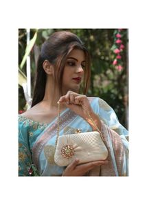 Elegant White Clutch with Chain