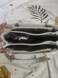 brand new White Handbag with Charm