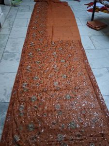 Vintage heavy sequence work saree