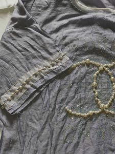 beaded purple top