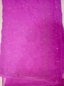 MAGENTA EMBELLISHED SAREE