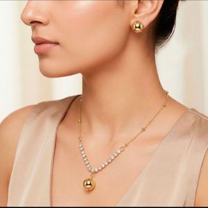 Anti-turnish Elegant Gold Jewelry Set - combo of 2