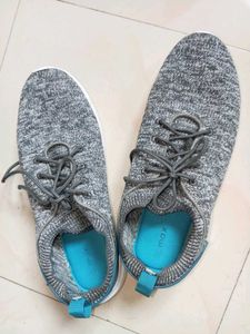Stylish Grey Knit Sneakers
