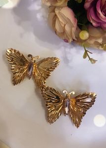 Vintage Pink Butterfly Earrings